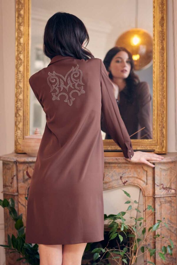 robe chemise marron nathalie chaize ann'c tarbes