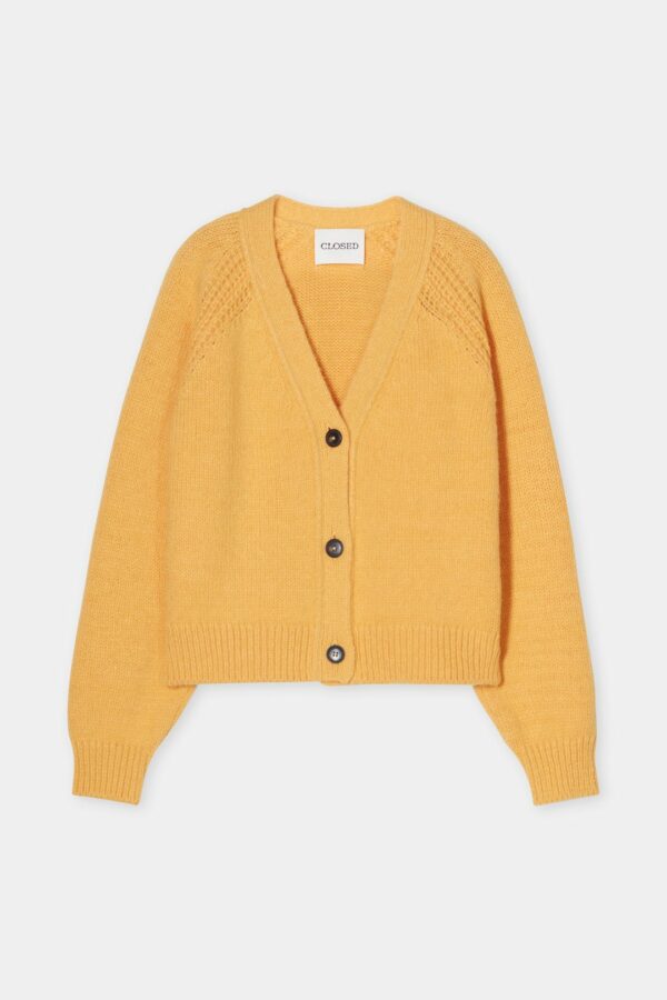 CARDIGAN ALPAGA JAUNE-CLOSED ANNC TARBES